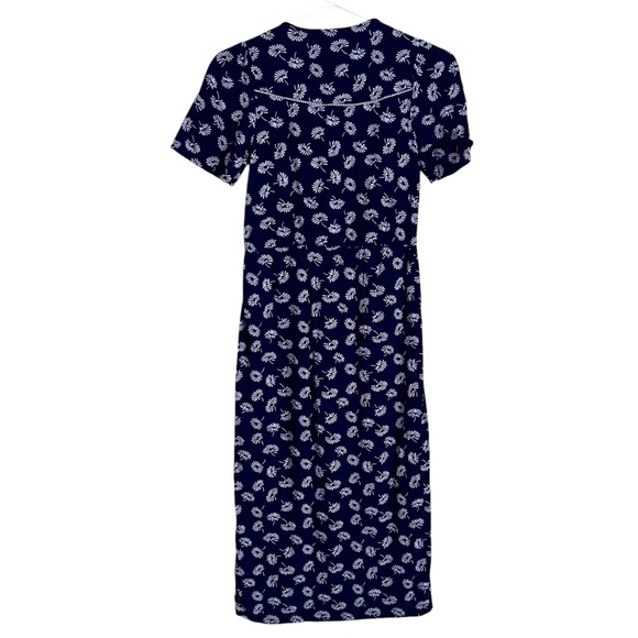 Fat Face Midi Dress Francis Daisy Floral Navy Blue Button Front Ditzy Modest 2 - Picture 5 of 13